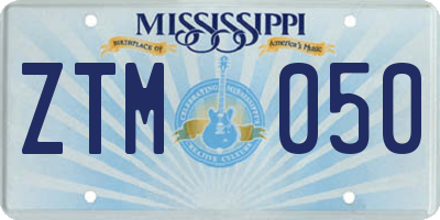 MS license plate ZTM050