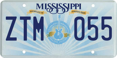 MS license plate ZTM055