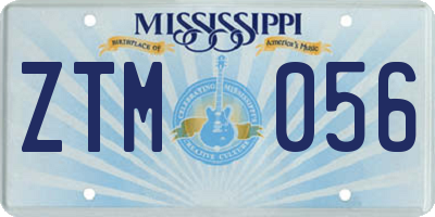 MS license plate ZTM056