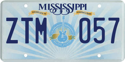 MS license plate ZTM057