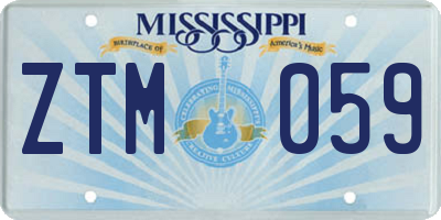 MS license plate ZTM059