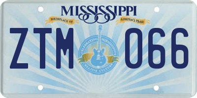 MS license plate ZTM066