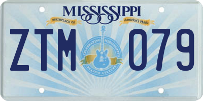 MS license plate ZTM079