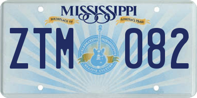 MS license plate ZTM082
