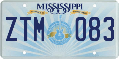 MS license plate ZTM083