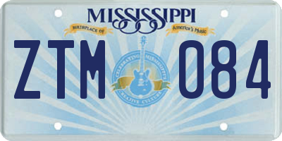MS license plate ZTM084