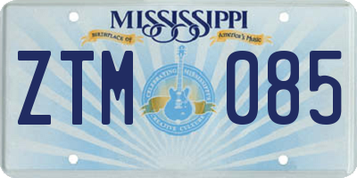 MS license plate ZTM085