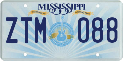 MS license plate ZTM088
