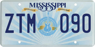 MS license plate ZTM090