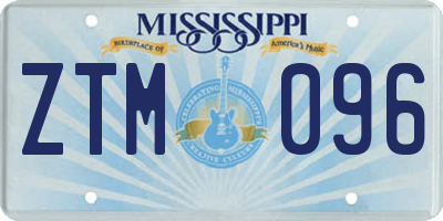 MS license plate ZTM096