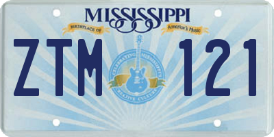 MS license plate ZTM121