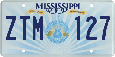 MS license plate ZTM127