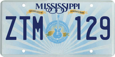MS license plate ZTM129