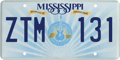 MS license plate ZTM131