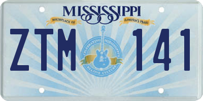 MS license plate ZTM141