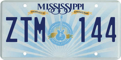 MS license plate ZTM144