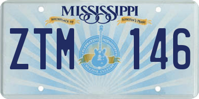 MS license plate ZTM146