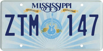 MS license plate ZTM147
