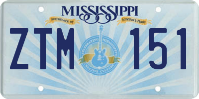 MS license plate ZTM151