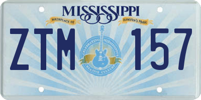 MS license plate ZTM157