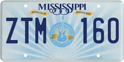 MS license plate ZTM160