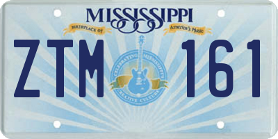 MS license plate ZTM161