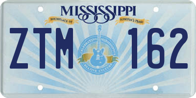 MS license plate ZTM162