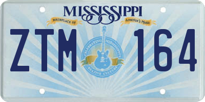 MS license plate ZTM164