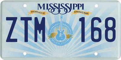MS license plate ZTM168