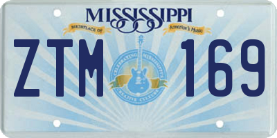 MS license plate ZTM169