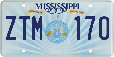 MS license plate ZTM170