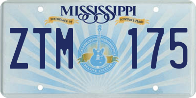 MS license plate ZTM175