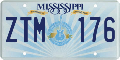 MS license plate ZTM176