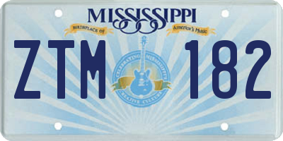 MS license plate ZTM182