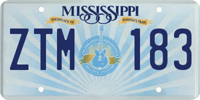 MS license plate ZTM183