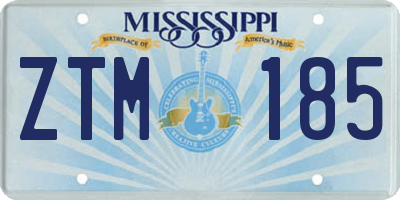 MS license plate ZTM185