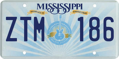 MS license plate ZTM186