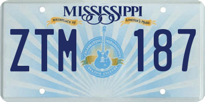 MS license plate ZTM187