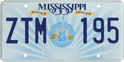 MS license plate ZTM195