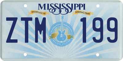 MS license plate ZTM199