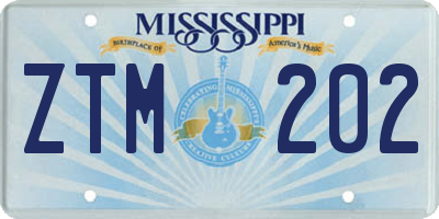 MS license plate ZTM202