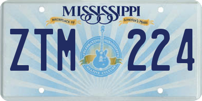 MS license plate ZTM224