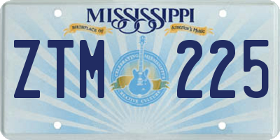 MS license plate ZTM225