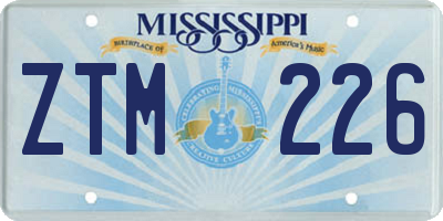 MS license plate ZTM226