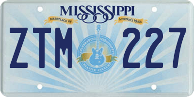 MS license plate ZTM227