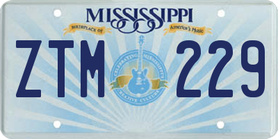 MS license plate ZTM229