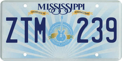 MS license plate ZTM239
