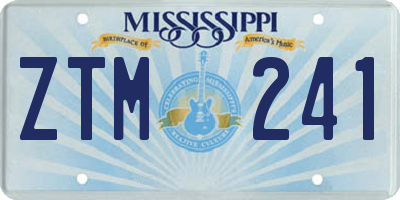 MS license plate ZTM241
