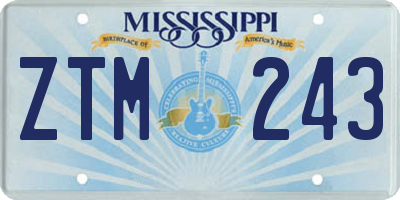 MS license plate ZTM243