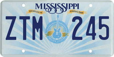 MS license plate ZTM245
